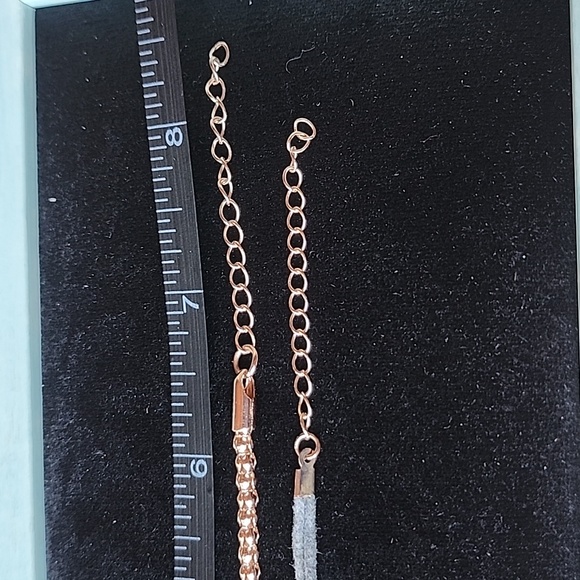Rose Gold Tone & Gray Double Strand Bracelet - Picture 3 of 3